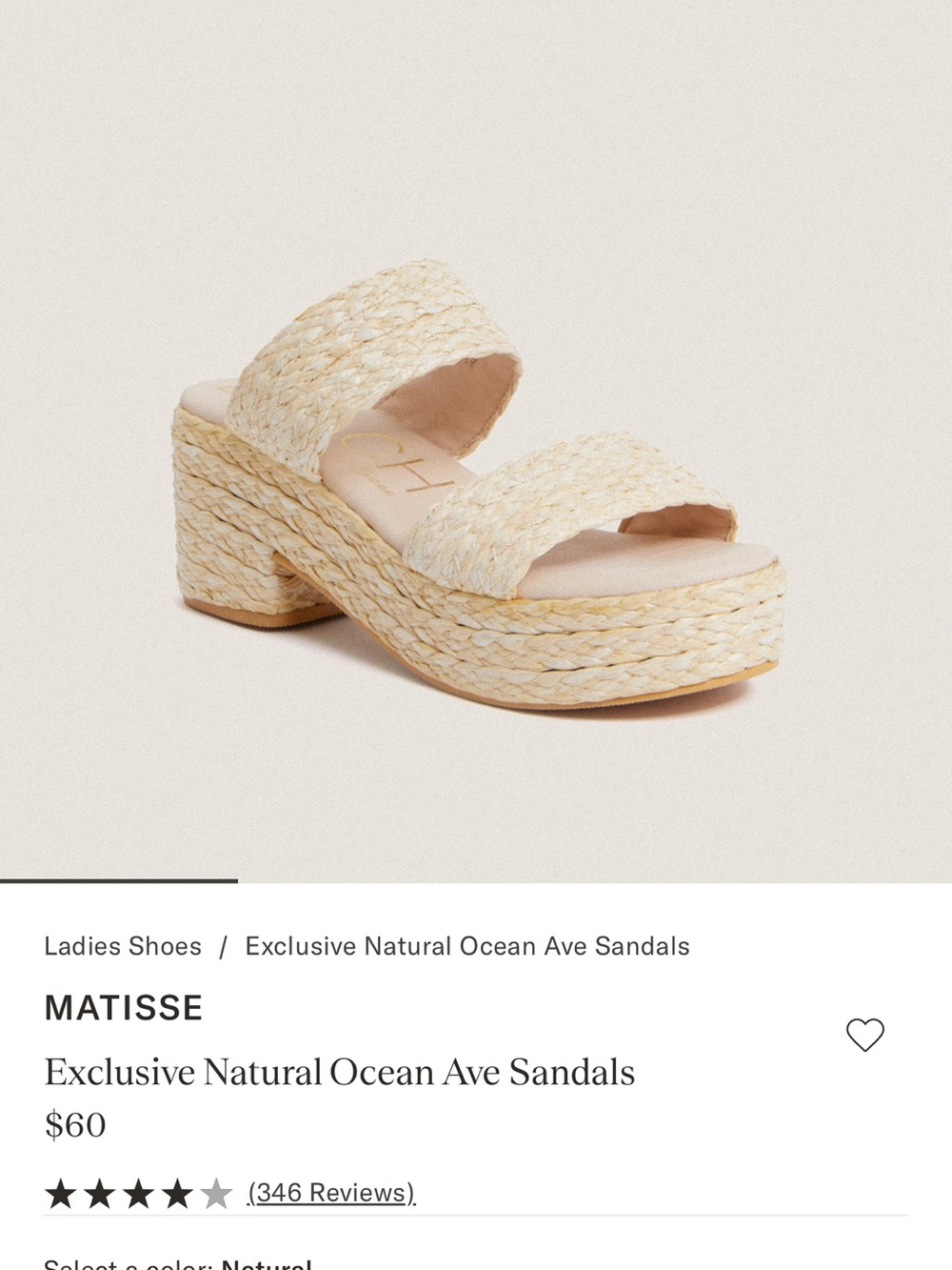 Tuckernuck Beach by Matisse Natural Ocean Ave Sandals, size 8